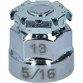 Ks Tools Aanpasser met versnellingsmechanisme voor bits van 5/16 inch, geschikt voor sleutels van 13 mm, met hoogglanzende chroomafwerking