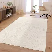 TT Home Woonkamer tapijt slaapkamer hoogpolig zacht wasbaar effen 3D look modern