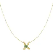 Yehwang Goudlief Happy Initials ketting met bedels - Roestvrijstaal - Verkleurt niet