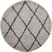 vidaXL Vloerkleed PAMPLONA shaggy hoogpolig Ø 100 cm beige antraciet