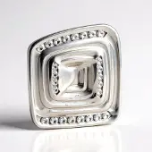 Cavill - Zilveren Hanger 925 Sterling Zilver - 25 Briljant Geslepen Zirkonen 0,48 ct - Moderne Geometrische Elegant uit MONOSONO Collection
