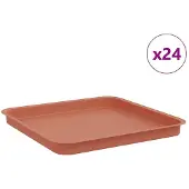 vidaXL Vierkante Bloemenschotel 24 st Baksteenrood 36 x 36 x 3 cm
