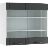 Vicco Fame-Line Glazen keukenkast – 80 cm Antraciet landhuis