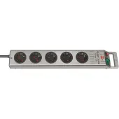 Brennenstuhl Super-Solid-Line stekkerdoos met 5 contacten / zilver - 2,5 meter