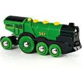 BRIO Groene Locomotief Op Batterijen - 33593 - Speelgoedvoertuig