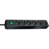 Brennenstuhl 1159500015 Eco-Line Stekkerdoos 6 Type F Stopcontacten 1,5 m Met schakelaar Zwart