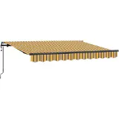 vidaXL Uitschuifbare luifel Geel en Grijs 250 x 200 cm Stof