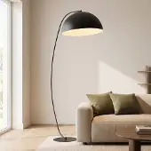 Emibig Vloerlamp Arcos, zwart, Woon-/ Eetkamer, metaal, Modern, vloerlamp