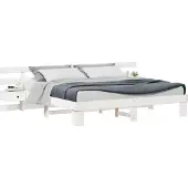 vidaXL Bedframe met hoofdeinde Wit 180 x 200 cm Massief grenenhout