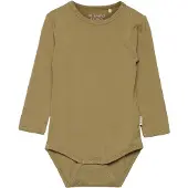 Minymo Romper l/s - Bamboe - Gedroogd Herbs - - 50 - Rompers Lange Mouw
