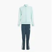 Adidas Junior Meisjes Essentials 3-Stripes Trainingspak Semi Flash Aqua/Wit