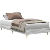vidaXL Bedframe Grijs Sonoma 80 x 200 cm Bewerkt hout