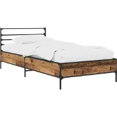 vidaXL Bedframe Oud hout 80 x 200 cm Bewerkt hout
