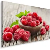 Karo-art Schilderij - Verse frambozen, rood/bruin, premium print