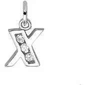 Trendjuwelier huiscollectie Bedels Letter X Zirkonia Rij Zilver