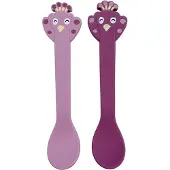 Trixie siliconen kinderlepel 2-pack Mrs. Peacock - duurzaam en veilig.