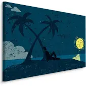 Karo-art Schilderij - Op een Onbewoond Eiland, Premium Print
