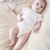 Noukie'S - Body 2 pack - Meisjes - Korte mouw - Glitter konijn - 3 maand 62