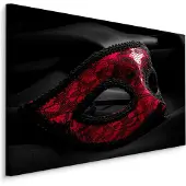 Karo-art Schilderij - Carnival masker, zwart/rood, 4 maten, premium print