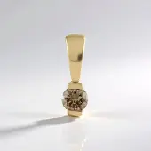 Cavill - Gouden Hanger - 9K Geel Goud - I2 Bruine Diamant uit Afrika 0,09 ct - Ronde Briljant 3 mm - Minimalistisch Elegant Luxe Sieraad