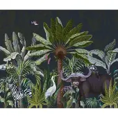 Karo-art 400cm X 280cm - Fotobehang - Dieren in de Jungle, premium print, inclusief behanglijm