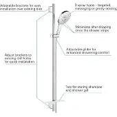 CASA39 Rainshower SmartActive 150 douchestangset, 3 straalpatronen, douchestang 90 cm