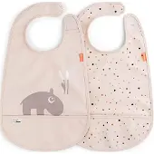 Done by Deer Ozzo slabbetje met klittenband 2-pack Powder