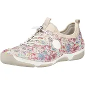 Rieker Sneakers laag lichtbeige / azuur / geel / donkerroze