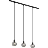 QAZQA Modern railsysteem zwart met 3 hanglampen 1-fase - Iconic Lava