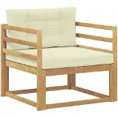 vidaXL Buiten Midden Sofa Polyester Wit