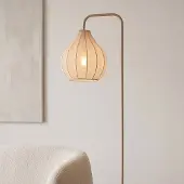 LumenXL Staande booglamp Siena van stof - warm zandbeige