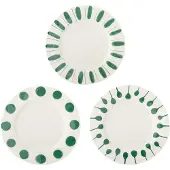 Bloomingville Linora borden groen Ø28cm set van 3 stuks