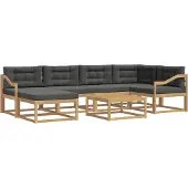 vidaXL Buiten bank set 7 pcs Wit en antracietkleurig