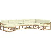 vidaXL Buiten bank set 8 pcs Wit en crèmekleurig