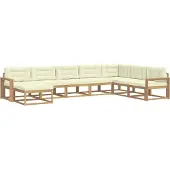 vidaXL Buiten bank set 8 pcs Wit en crèmekleurig