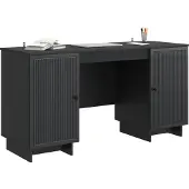 vidaXL Bureau Zwart Bewerkt hout 142,5 x 50 x 75 cm