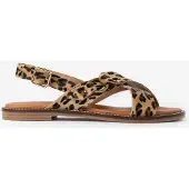 Sissy-Boy Lichtbruine Leren Leopard Sandalen | Maat: 39