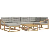 vidaXL Buiten bank set 7 st Wit en Lichtgrijs