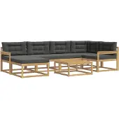 vidaXL Buiten bank set 7 st Wit en antracietkleurig