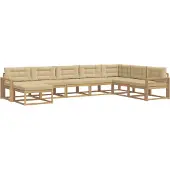 vidaXL Buiten bank set 8 pcs Wit en Beige