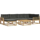 vidaXL Buiten bank set 7 pcs Wit en antracietkleurig