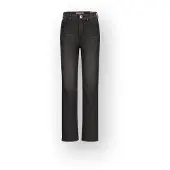Vingino straight leg jeans black denim Zwart Meisjes Katoen Effen - maat 152