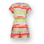 Vingino midi jurk rood Meisjes Viscose V-hals Streep - maat 176