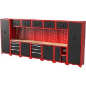 Feistos Gereedschapswand Hoge kast Juno 12 - 46x462x198cm - Zwart/Rood
