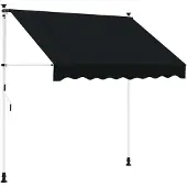 vidaXL Handmatig uitschuifbare luifel Zwart 150 cm