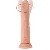 Virgite roterende vibrerende dildo van 19 cm met afstandsbediening - beige