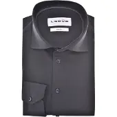 Ledub overhemd effen donkerblauw wide spread