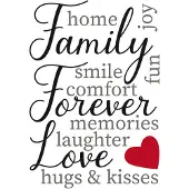 Crearreda Muursticker Family 75 X 75 Cm Vinyl Zwart