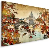Karo-art Schilderij - Lente in Rome, premium Print op Canvas, 5 maten
