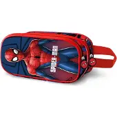 KARACTERMANIA - Marvel - Spiderman Solid - 3D Pennenzak - Potloden Etui met Dubbele Rits - Pennenetui - Blauw